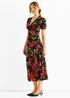 Gini London Black Floral Lace Trim Detail Midi Dress - 14 Image 4