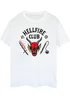 Spiral Galaxy Netflix Stranger Things Hellfire Club White Graphic T-Shirt - Large Image 1