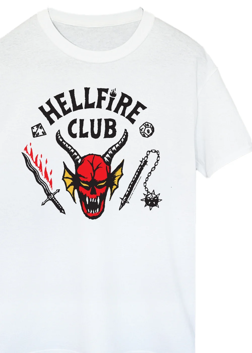 Spiral Galaxy Netflix Stranger Things Hellfire Club White Graphic T-Shirt - Large Image 2