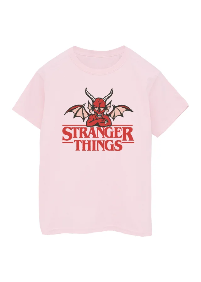 Stranger Things Devil Girls Pink Graphic T-Shirt (7-13 Years)