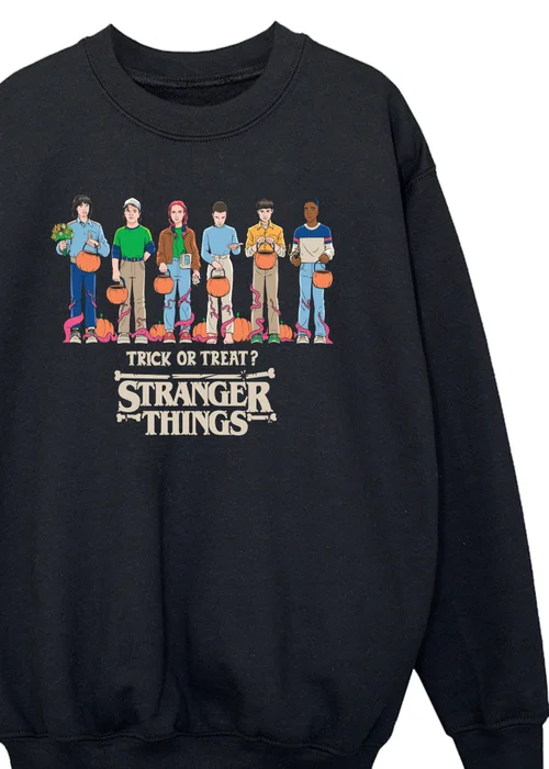 Ada & Ted Netflix Stranger Things Trick Or Treat Boys Black Graphic Sweatshirt (Age 7-13 Years) - 7-8 Yrs Image 2