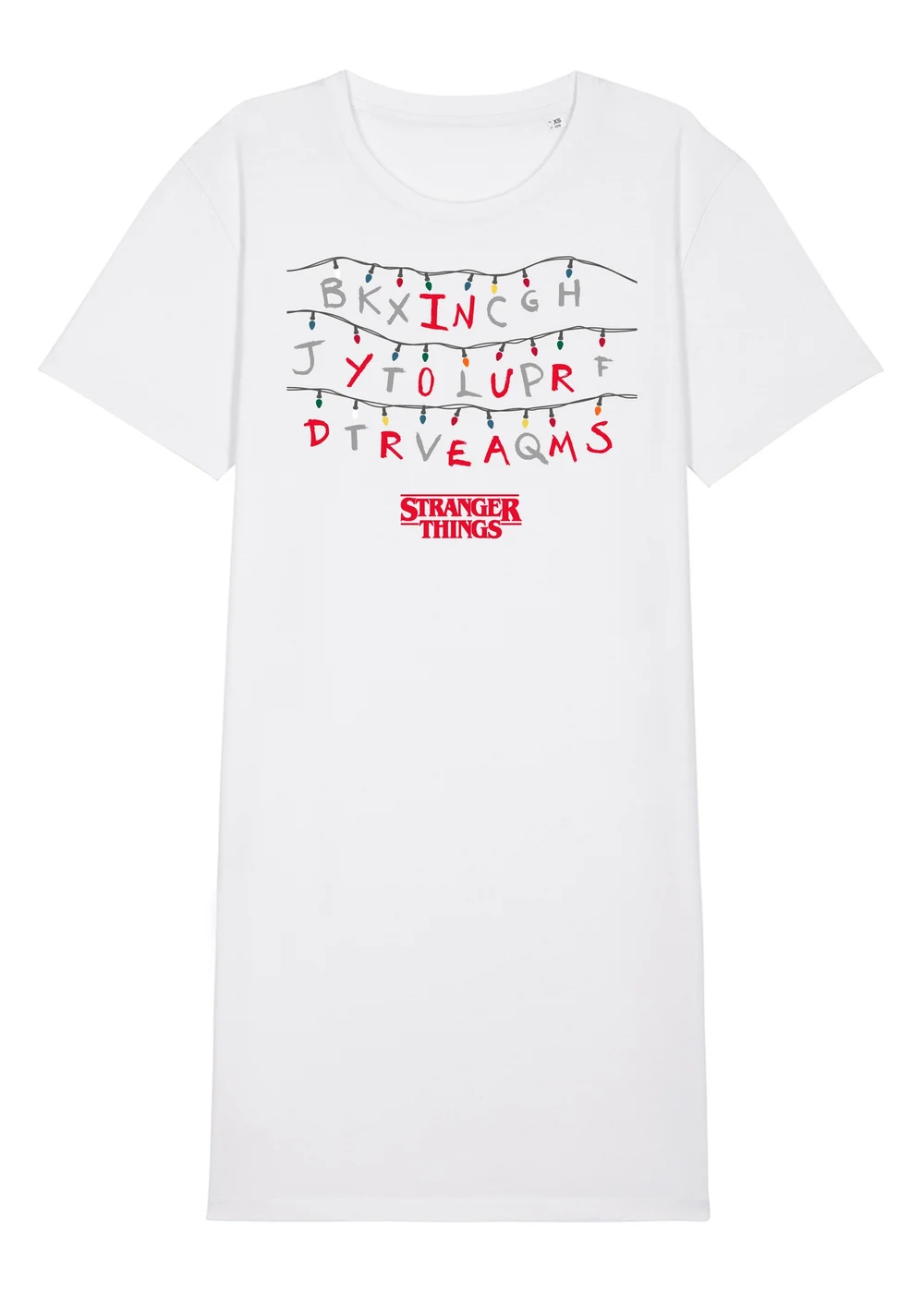 Stranger Things In Your Dreams White Graphic Nightdress - Large Image 1