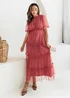 Anaya With Love Garnet Rose Short Sleeve Frill Midaxi Dress - 8 Image 6