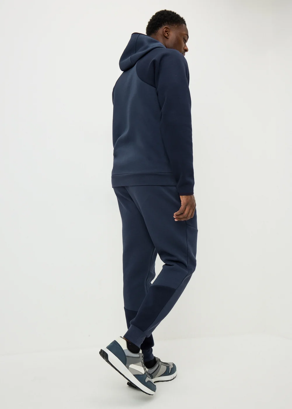 Souluxe Navy Panel Cuffed Jogging Bottoms - Extra small Image 3