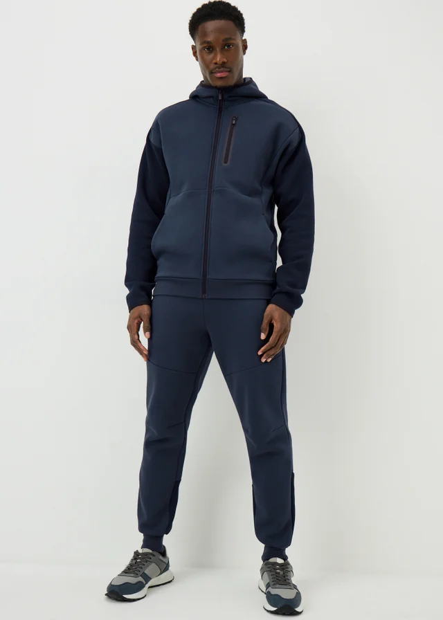 Souluxe Navy Panel Cuffed Jogging Bottoms