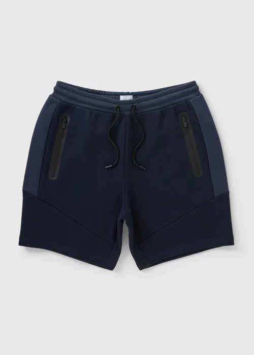 Souluxe Navy Panel Jogger Shorts - XS Image 4