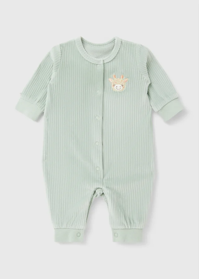 Baby Sage Ribbed Romper (Newborn-23mths)