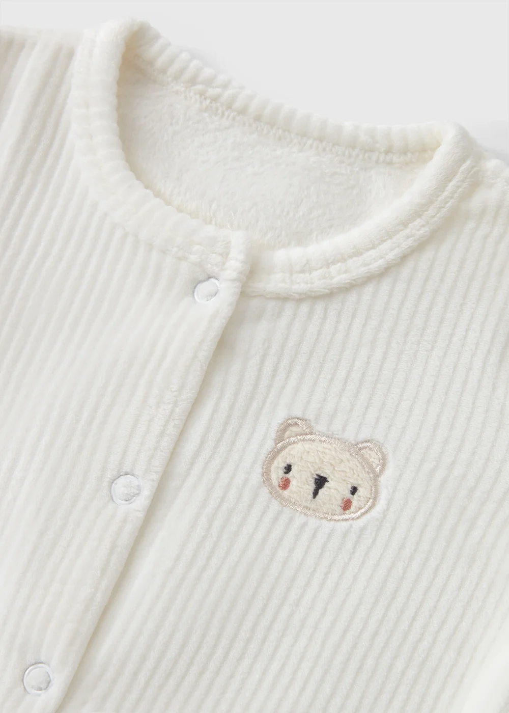 Baby White Ribbed Romper (Newborn-23mths) - Up to 1 Month Image 2