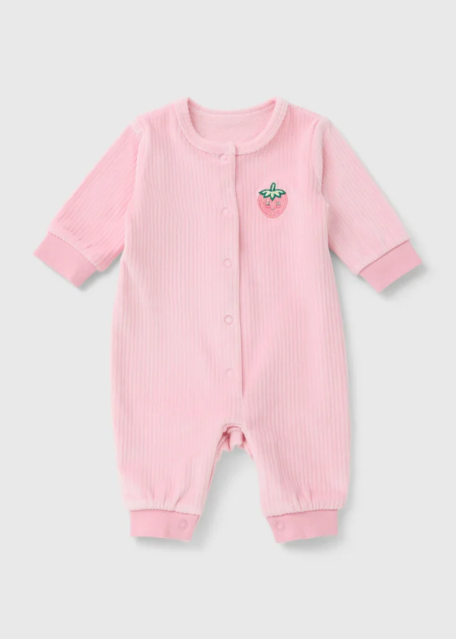 Baby Pink Ribbed Romper (Newborn-23mths)