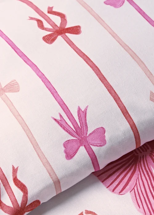 White Bow Print Bedding - King Image 3