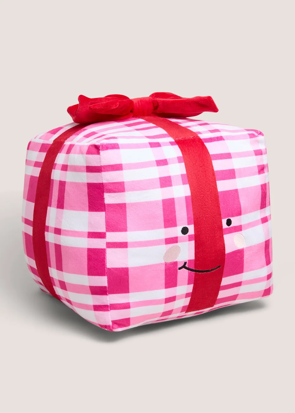 Pink Present Shaped Cushion Image 1