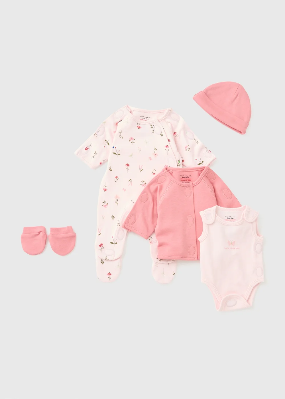 5 Piece Prem Baby Pink Sleepsuit Set (3lb-4lb) - 3lb Image 1