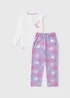 Squishmallows Girls Purple Flower Pyjama Set (5-13yrs) - Age 5 Years Image 1