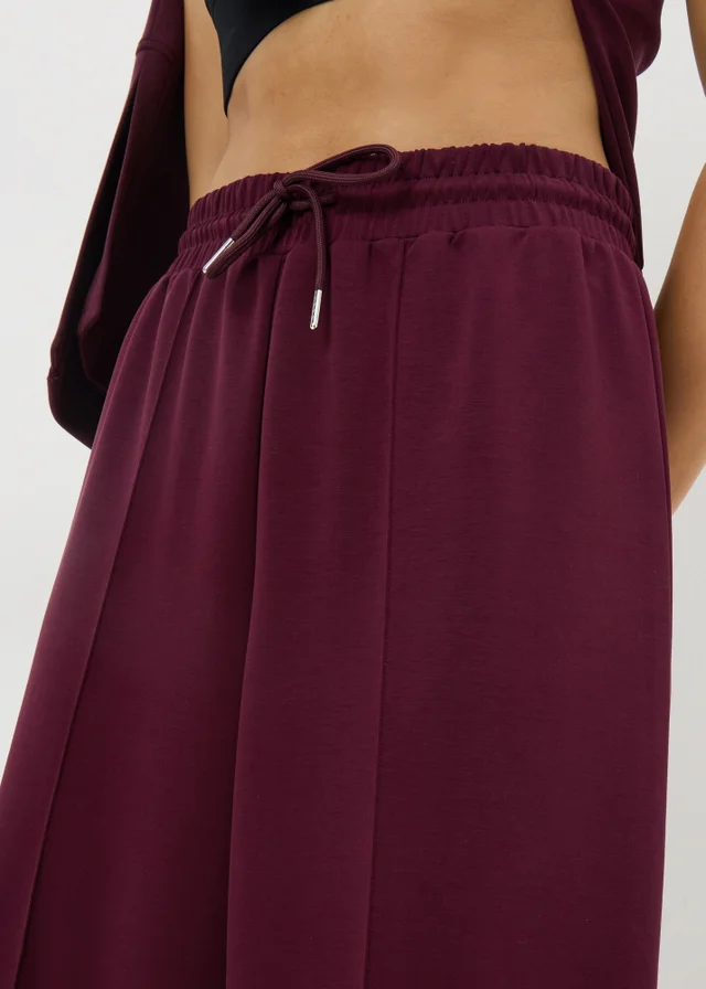Burgundy Wide Leg Trousers