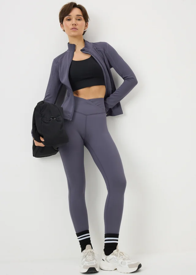 Grape Wrap Waist Leggings