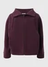 Souluxe Burgundy Zip Funnel Neck Sweatshirt - Small Image 4