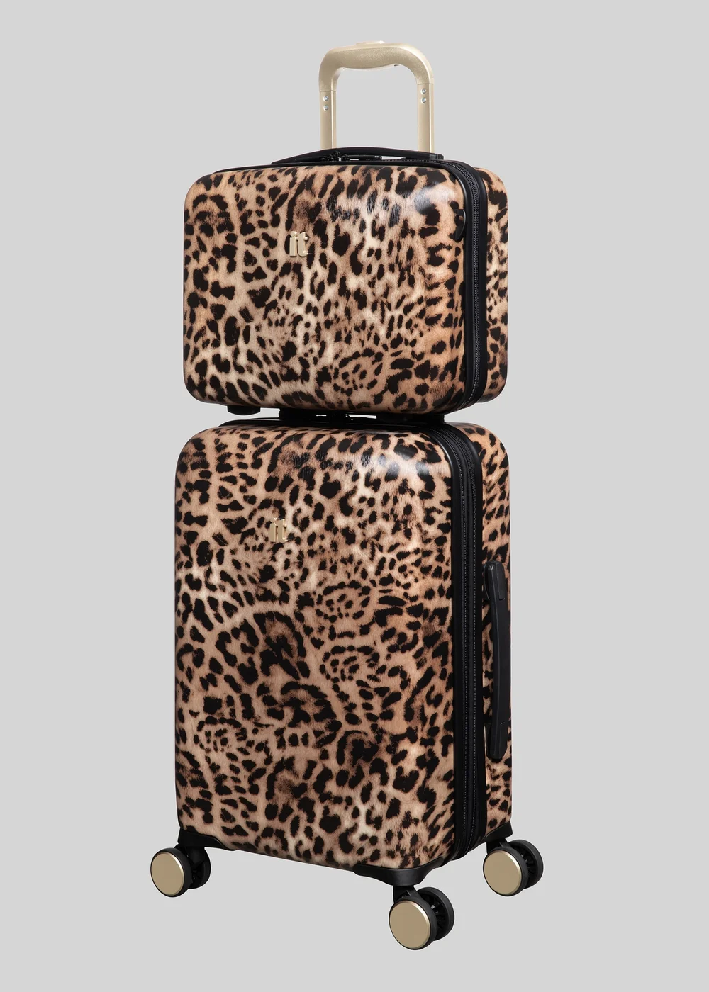 IT Luggage Brown Leopard Printed Hardshell Suitcase - VANITY Image 2