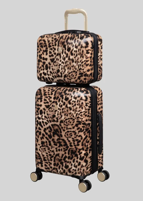 IT Luggage Brown Leopard Printed Hardshell Suitcase - VANITY Image 2