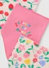 3 Pack Baby Pink Fruit Bandana Bibs - One Size Image 2