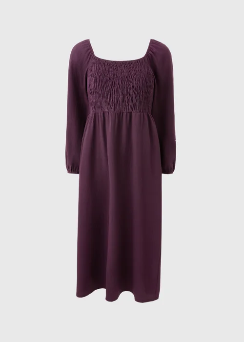 Purple Shirred Tea Dress - 26 Image 4