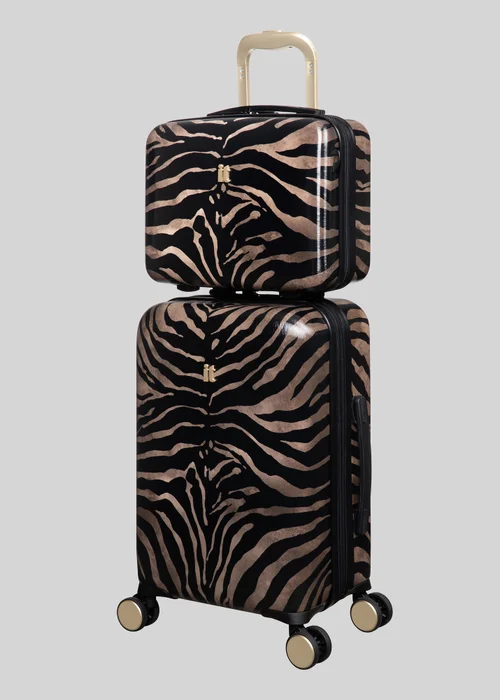 IT Luggage Brown Tiger Print Hardshell Suitcase - VANITY Image 4