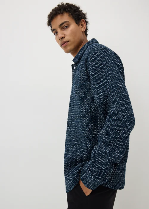 Blue Textured Dobby Shacket - 2XL Image 3