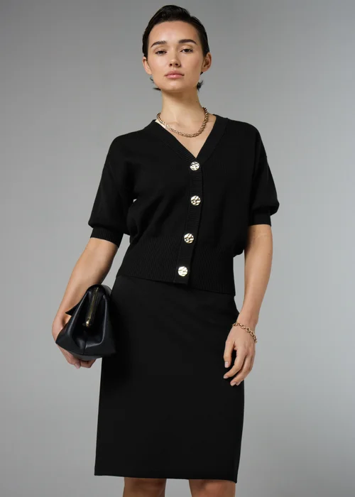 Et Vous Black Midi Pencil Skirt - Size 8 Image 2