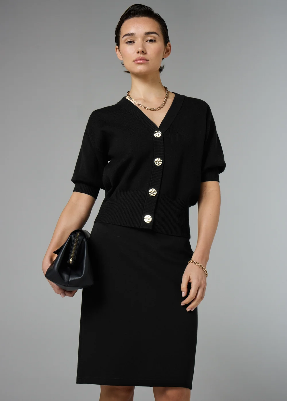 Et Vous Black Midi Pencil Skirt - Size 8 Image 1