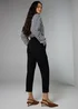 Et Vous Black Tapered Ankle Grazer Trousers - Size 08 29 leg Image 3