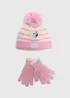 2 Piece Bluey Girls Pink Hat & Glove Set (12mths-6yrs) - 12 - 24 MONTHS Image 1