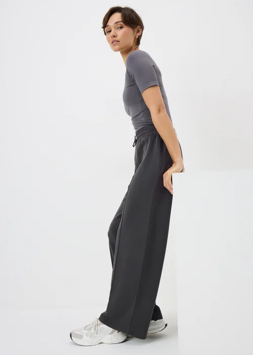 Souluxe Grey Wide Leg Jogging Bottoms - Small Image 1