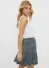 Navy Spot Print Tiered Mini Skirt - Size 16 Image 1