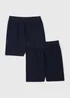 2 Pack Boys Navy Cycling Shorts (4-12yrs) - Age 4 Years Image 1