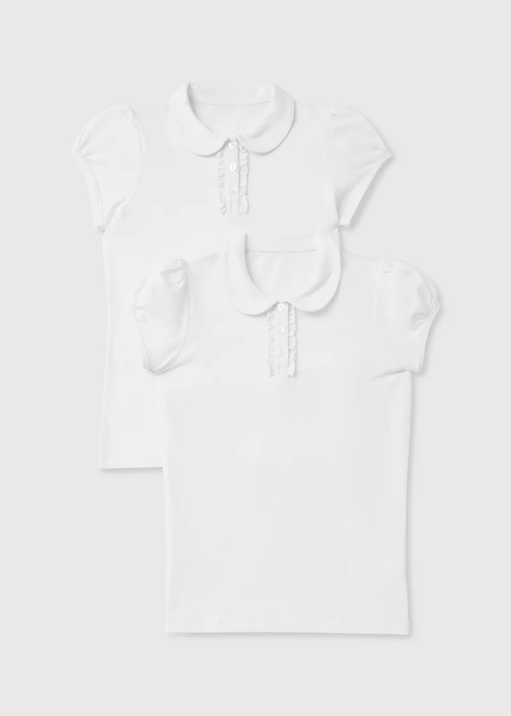 2 Pack Boys White Polo Tops (4-13yrs) - Age 4 Years Image 1