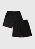 2 Pack Kids Black Football Shorts (3-13yrs) - Age 4 Years Image 1