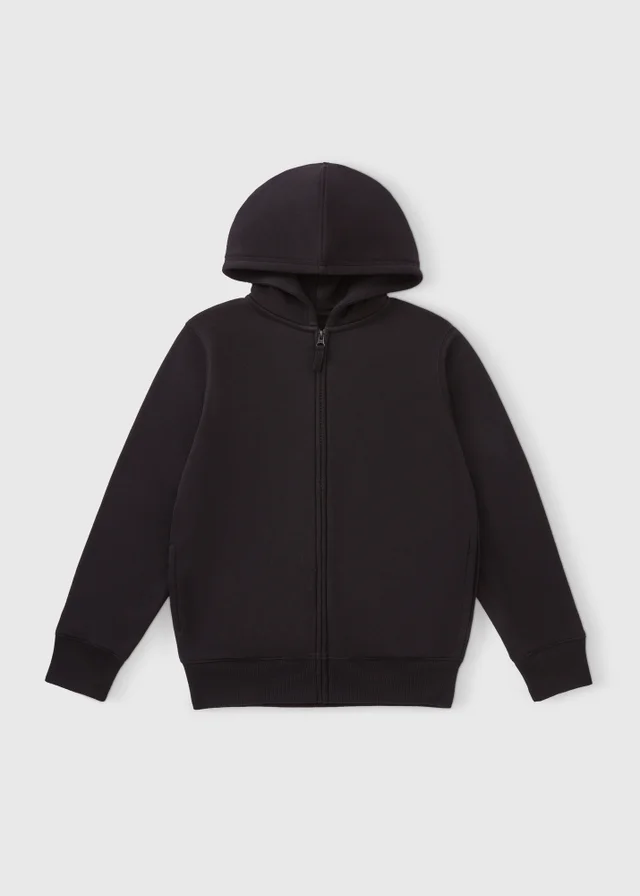Boys Black Zip Up Hoodie (4-13yrs)