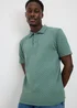 Green Smart Jacquard Textured Polo Top - Small Image 1