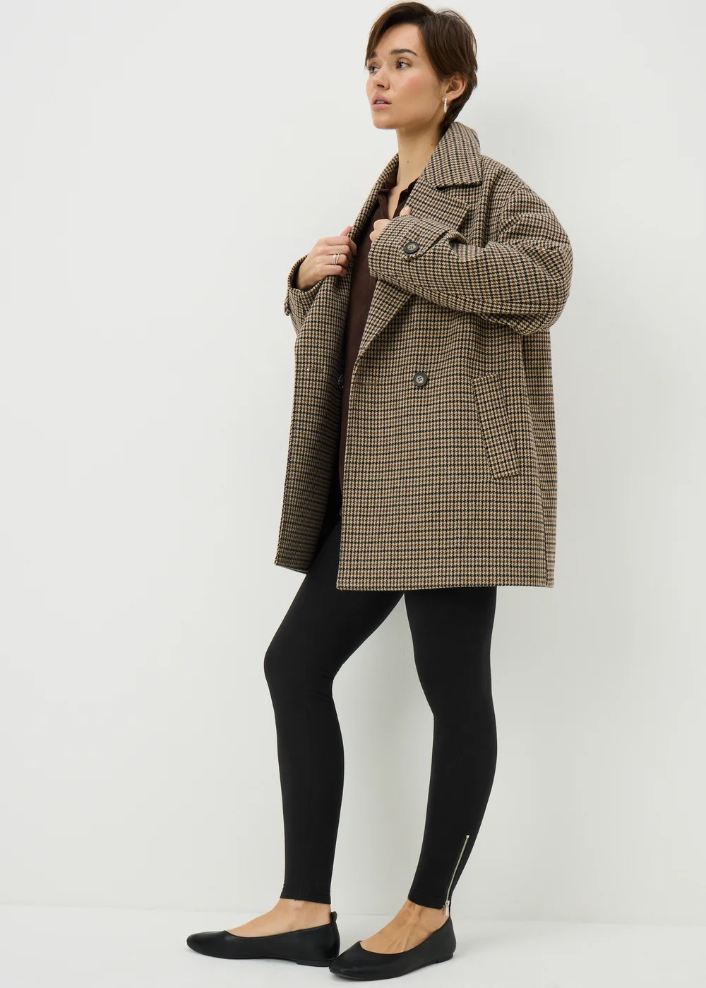 Black Zip Hem Leggings - Size 8 Image 1