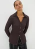 Chocolate Brown Textured Shirt - Size 8 Image 1