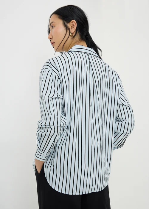 Blue Stripe Poplin Shirt - Size 8 Image 2