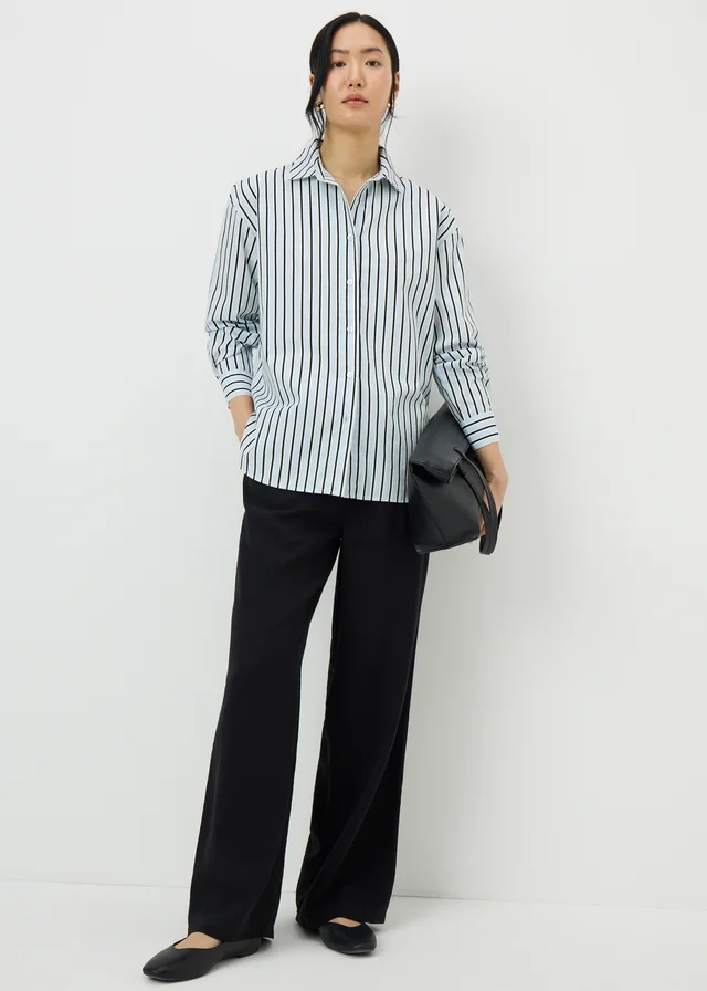 Blue Stripe Poplin Shirt