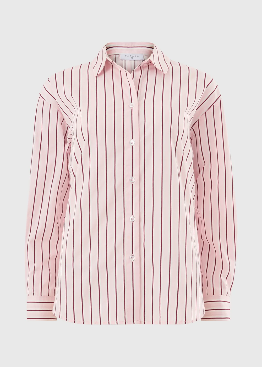 Pink Stripe Poplin Shirt - Size 8 Image 2
