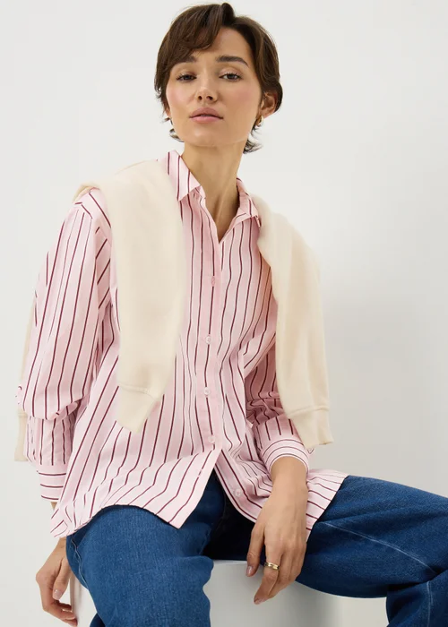 Pink Stripe Poplin Shirt - Size 8 Image 1