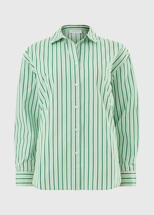 Green Stripe Poplin Shirt - Size 8 Image 4