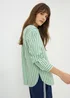 Green Stripe Poplin Shirt - Size 8 Image 2
