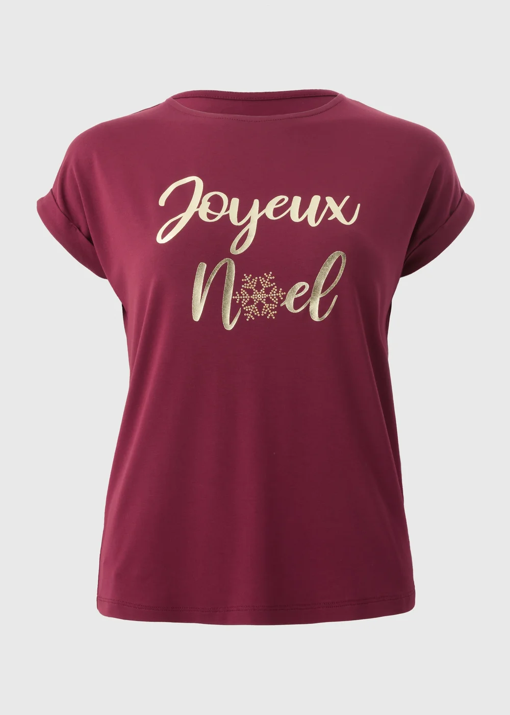 Burgundy Joyeux Noel T-Shirt - Size 12 Image 2
