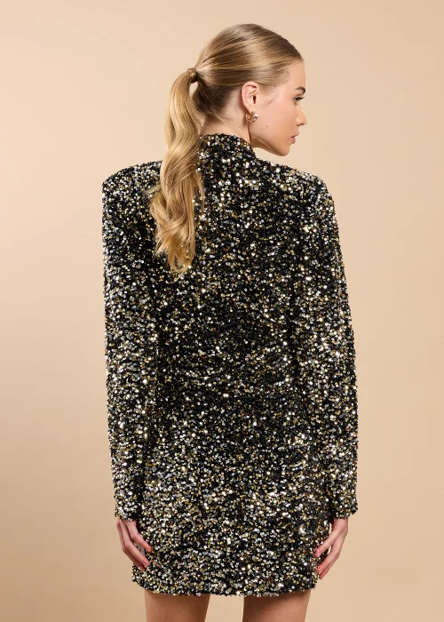 Little Mistress Gold Sequin Knot Detail Mini Dress by Vicky Pattison - Size 12 Image 3