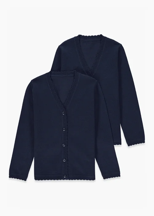 Girls 2 Pack Navy School Cardigans (3-13yrs) - 5 Yrs Image 1