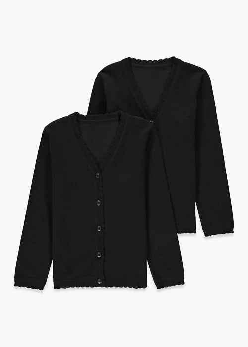 Girls 2 Pack Black School Cardigans (3-13yrs) - 4 Yrs Image 1
