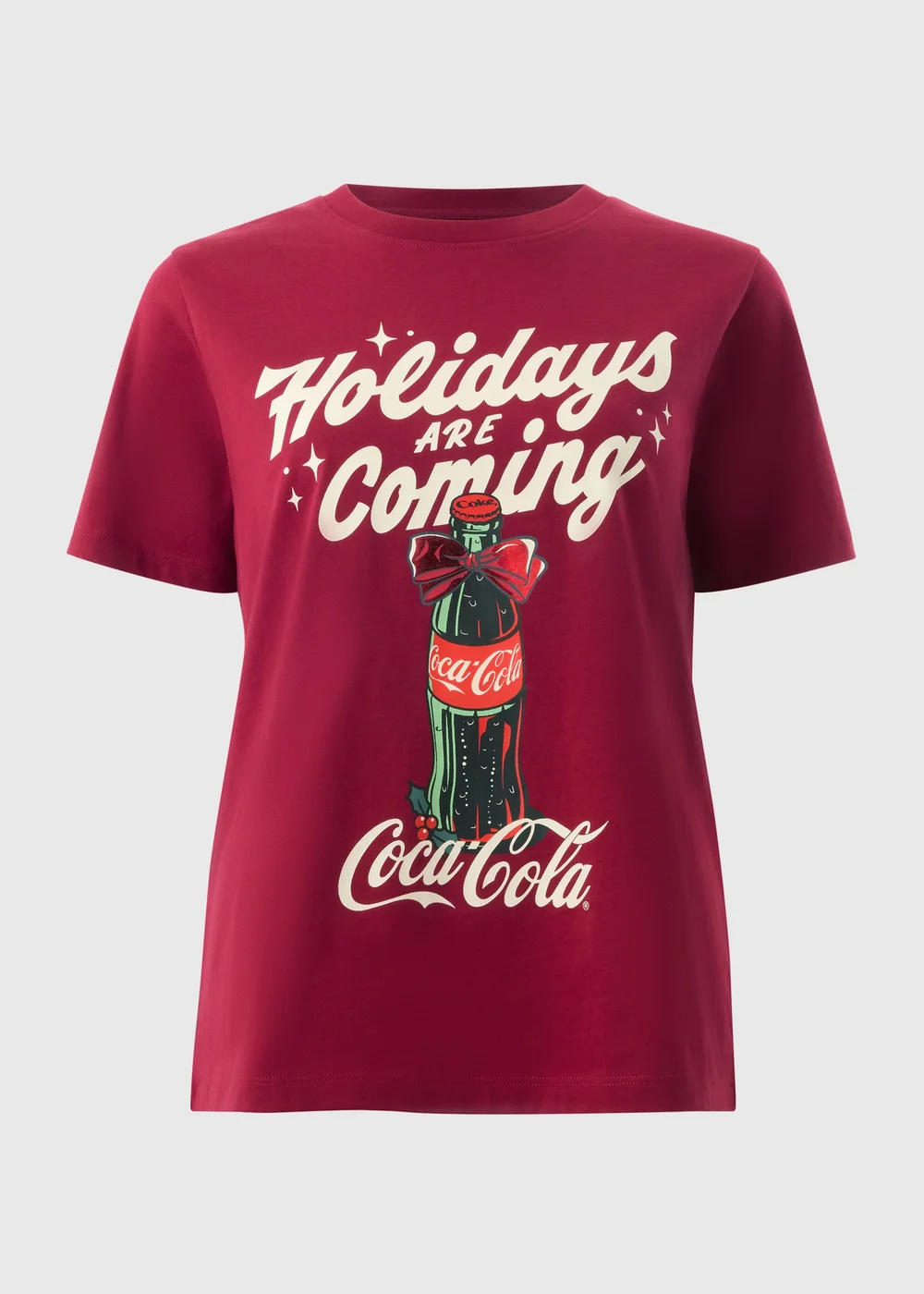 Coca Cola Burgundy Christmas T Shirt - S Image 4